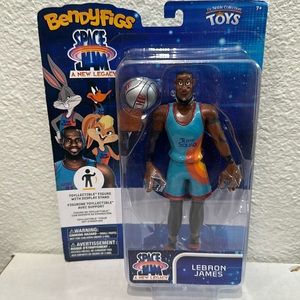 BendyFigs Space Jam Lebron James Toyllectible Figure with Display Stand